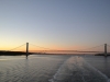 Ein Blick auf zurück auf die Verrazano-Narrows Bridge