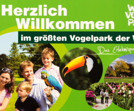 Begrüßungsschild Weltvogelpark Begrüßungsschild Weltvogelpark