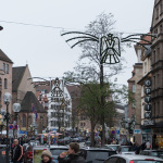 Adventsgeschmückte Einkaufstraße in Nürnberg