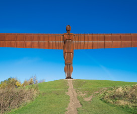 Angel of the north, steht in Northumberland, Nord England bei Newcastle und Sunderland