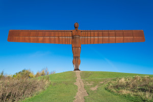 Angel of the north, steht in Northumberland, Nord England bei Newcastle und Sunderland