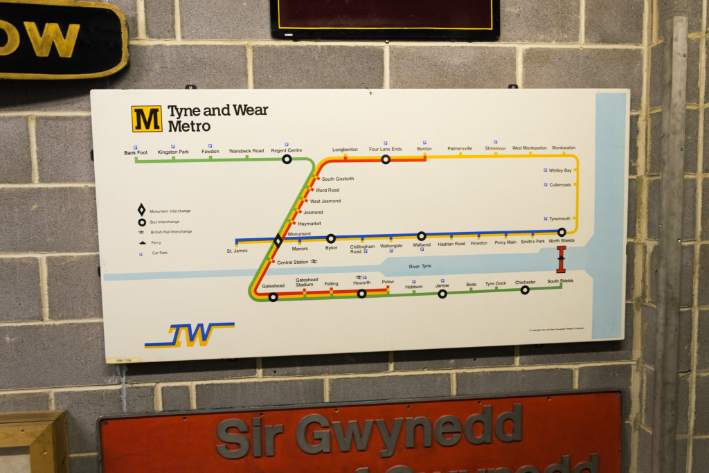Tyne and Wear Metro Sign im Museum