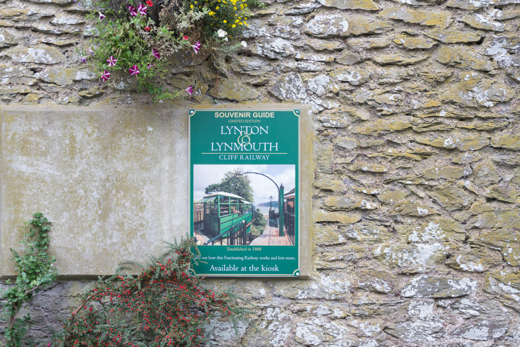 Lynton und Lynmouth Cliff Railway Schild