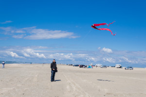 Mit Drachen am Strand von Rømø