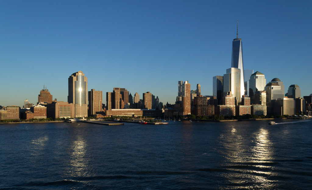 Sonneuntergang auf der Skyline von New York