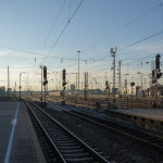 Abfahrt morgens früh in Mannheim Hauptbahnhof