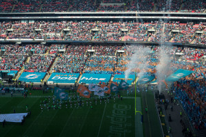 Spieler Einlauf der Miami Dolphins