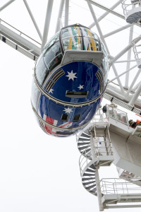 London Eye mit Flaggen - Neuseeland