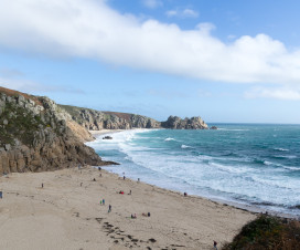 Porthcurno Beach - Schöner Sand Strand