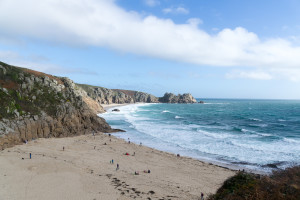 Porthcurno Beach - Schöner Sand Strand