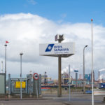DFSD Seaways Schild am Hafen in IJmuiden