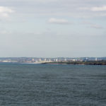 Blick auf Sunderland vom Schiff auf der Nordsee aus