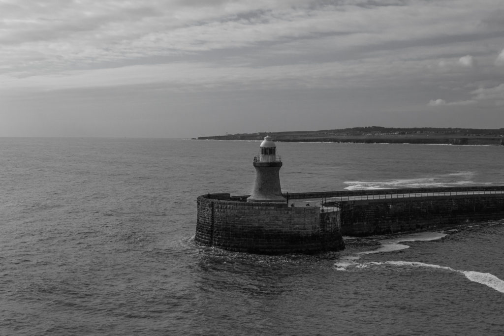 Der Leuchtturm zur Tyne dieses mal in schwarz / weiß