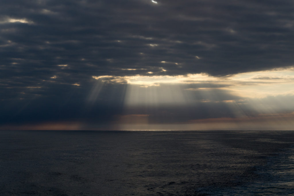 Glatte Nordsee - ruhige Nacht auf der Rückfahrt