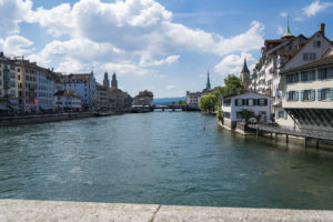 Sonnenschein über Zürich und Limmat