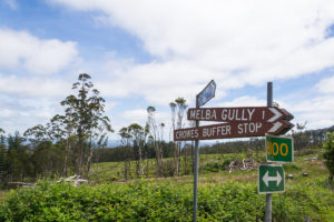 Schild: Melba Gully